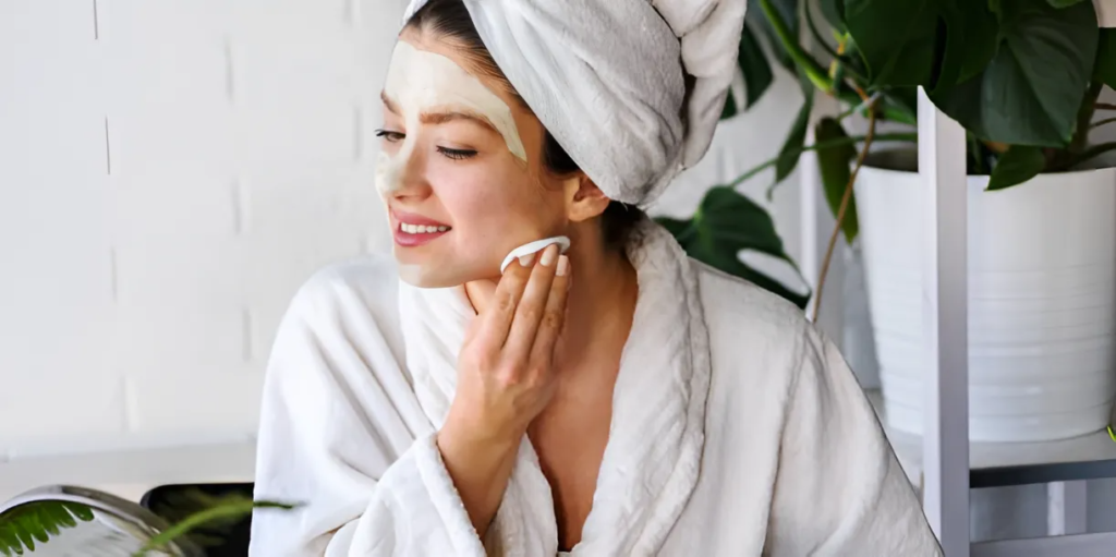 woman doing skincare