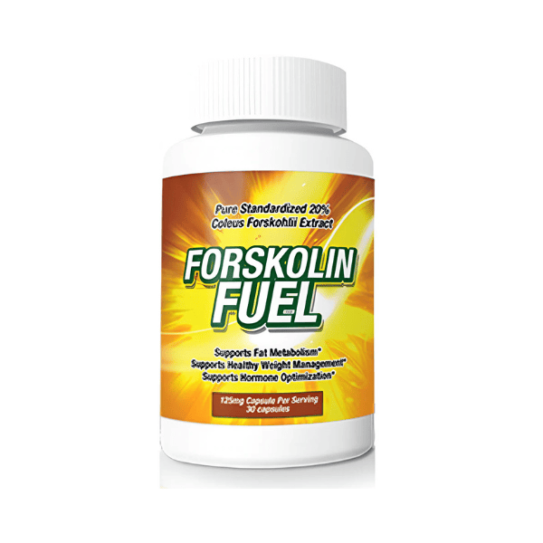 Forskolin Fuel yellow and orange bottle pack for weight loss