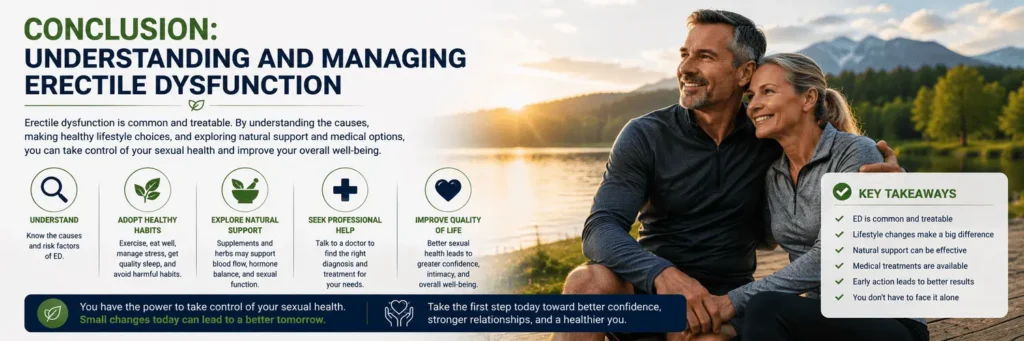 Healthy lifestyle and professional support for managing erectile dysfunction